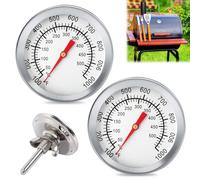 Juego de 2 termómetros analógicos para barbacoa, termómetro de tapa precisa para barbacoa y horno de pizza para medir la temperatura de cocción