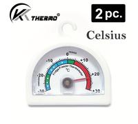 Juego de 2 termómetros de refrigerador que muestran grados y , ideal para monitorear las temperaturas del congelador, con pantalla , diseño de dial compacto y sin necesidad de pilas