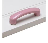 Juego de 2 tiradores de cerámica para armarios, cajones y cajones de cocina, baño, decoración de habitación de niños, color rosa