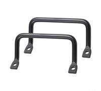 Juego de 2 tiradores de hierro para tabla de cortar, 11 x 6 cm, asas negras para muebles, cajas de madera, armarios, con 4 tornillos