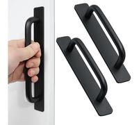 Juego de 2 tiradores largos autoadhesivos de aleaci?n de aluminio negro, tiradores para caj?n push-pull, sin perforaci?n, sin agujeros, pegamento 3M,