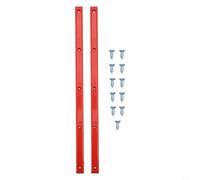 Juego de 2 tiras anticolisión para monopatín con tornillos, riel de hueso de plástico de repuesto para tabla de monopatín y longboard (rojo)