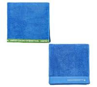Juego de 2 Toallas 90x150cm + 90x160cm algodón orgánico 450gsm Azul Benetton