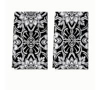 Juego de 2 toallas de cocina de flores, modernas, elegantes, mandalas, sin color negro, reutilizables, para secar la cocina, decoración de cabina, 40,6 x 60,9 cm