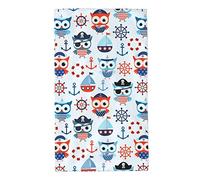 Juego de 2 toallas de mano con diseño de marineros y búhos piratas, suaves, para la cara, para baño, cocina, cocina, cocina, cocina, platos, 27.5 x 16 pulgadas