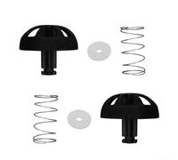 Juego de 2 topes con resorte para cesta de caldo y cafetera, pieza de repuesto compatible con mr Coffee para Black Decker, accesorio antigoteo, color negro