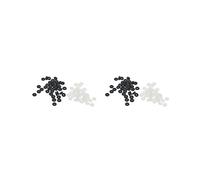 Juego de 2 topes de goma de silicona para pulseras de abalorios de cadena, 100 unidades, color negro + transparente