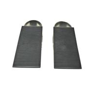 Juego de 2 topes de puerta de acero inoxidable - Cuñas antideslizantes con goma para puertas pesadas - Robusto, moderno y duradero - Ideal para casa, oficina, comercio, interior y exterior