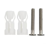 Juego de 2 tornillos de fijación para tapa de inodoro con tuerca de tornillo de expansión de acero inoxidable y nailon para una instalación segura de la tapa del inodoro compatible con bisagras