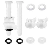 Juego de 2 Tornillos universales Blancos para Asiento de Inodoro, Kit de reemplazo de Pernos para Asiento de Inodoro, con Tuerca y arandela, para bisagras de Asiento de Inodoro de Montaje Superior.