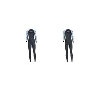 Juego de 2 trajes de neopreno para mujer, manga larga, secado rápido, para surf, deportes acuáticos, buceo, talla XS, color negro