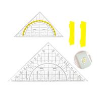 Juego de 2 Triángulo Geometría, Grande Geometría Triangular Con Mango Geo Triangle Con Transportador de áNgulos Mango para ei Dibujo TéCnico y Las MatemáTicas y ei Arte
