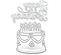 Juego de 2 troqueles para hacer tarjetas,troqueles de corte de feliz cumpleaños,suministros para hacer tarjetas,plantillas para hacer tarjetas,troqueles para álbumes de recortes