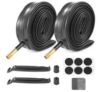 Juego de 2 tubos de bicicleta 700C, tubos interiores de bicicleta 700 x 35/43C con palancas de neumáticos, se adapta a tubos de neumáticos de bicicleta de 700 x 35 C, 700 x 38 C, 700 x 40 C, 700 x 42