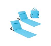 Juego de 2 Tumbonas de Playa 158 x 55 cm Azul Cielo