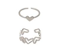 Juego de 2 uds de anillos de pareja a juego con corazón creativo para siempre, anillo de bodas de amor sin fin para mujeres y hombres, amuleto, regalo de joyería para el Día de San Valentín Durability