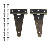 Juego de 2 uds. De bisagra en T plana de bronce resistente de 10,1x6cm for puertas de Granero, caja de madera, puerta de armario, acceso a Hardware for ventanas