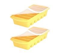 Juego de 2 unidades espaciosas para formar hielo con asas amigables con agarre diseñadas para una mayor e refrigeración, congelador, contenedor de almacenamiento de alimentos