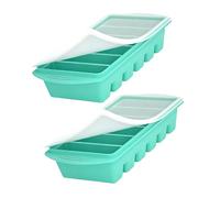 Juego de 2 unidades espaciosas para formar hielo con asas amigables con agarre diseñadas para una mayor e refrigeración, bandeja de bloque de congelación a granel