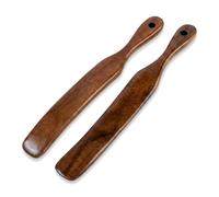 Juego de 2 Utensilios de Cocina Madera de Teca, Espatula Cocina Bambú, para Mezclar, Hornear y Cocina, No Tóxico, Antiadherente, Sin BPA Resistente, aptas para lavavajillas, Utensilios para Cocina