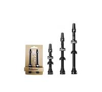 Juego de 2 Válvulas Tubeless Presta 45/65/85 mm, Aluminio 7075 Ultraligero con Núcleo Desmontable, Anodizadas en Negro y Rosa | para MTB, Gravel y Bicicletas de Carretera