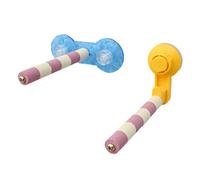 Juego de 2 varillas de pie con superficie de cuerda para masticar, percas para pájaros, loros, jaula de soporte para el hogar o viajes