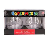 Juego de 2 Vasos de Agua de Cristal de 510 ml de Super Mario