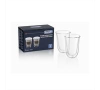 JUEGO DE 2 VASOS DE LECHE MANCHADA 220ml 7.5 FL.OZ DLSC312 DOBLE VIDRIO DE LARGO