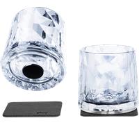 Silwy® - Vasos magnéticos de plástico de alta tecnología con nano almohadillas de gel de metal, antideslizantes, accesorios para camping, barcos y yates (vasos de 0,25 l, juego de 2)