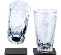 Silwy® - Vasos magnéticos de plástico de alta tecnología con nano almohadillas de gel de metal, antideslizantes, accesorios para camping, barcos y yates (bebida larga, 0,3 L, juego de 2)