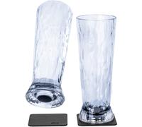 Silwy® - Vasos magnéticos de plástico de alta tecnología con nano almohadillas de gel de metal, antideslizantes, accesorios para camping, barcos y yates (cerveza, 0,5 l, juego de 2)