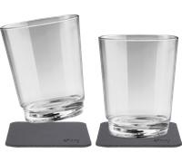 Vasos magnéticos de Silwy, antideslizantes, resistentes contra los golpes, con imán integrado y posavasos metálico, para camping, barcos, niños, The Classic, 2x0.25l