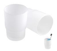 Juego de 2 Vasos para Cepillos de Dientes de Cristal Satinado, Vaso de Repuesto de para Baño, Superficie Mate para una Limpieza sin Residuos, Estilo Elegante y Funcional