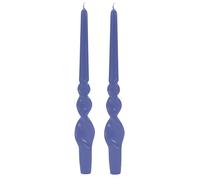 Juego de 2 velas de candelabro voluta lacadas artesanales - Colección Home Decor - Altura 30 cm - Cereria di Giorgio - Color Blue Dusk