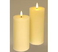 Juego de 2 velas LED de cera real, juego de 2 con temporizador, parpadeo eléctrico, luces de color blanco cálido, velas de adviento, corona de Adviento, corona de San Valentín, inodoras, sin goteo,
