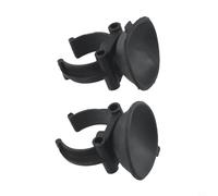 Juego de 2 ventosas con clips para barra de calentamiento de hasta 24 mm - para soporte robusto de goma para tanques de peces y termostato, color negro