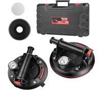 Juego de 2 ventosas para azulejos, elevador de cristal, elevador de succión de 8 pulgadas con manómetro, elevador al vacío para manejar vidrio, mármol, esmalte, elevador de succión para ventanas