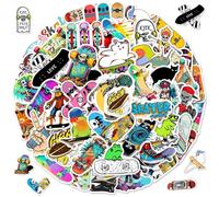 Juego de 2 X 50 Pegatinas para Monopatín, Pegatinas Skate, Calcomanías de Patinaje Geniales, Pegatina Graffiti de Vinilo Impermeables para Laptop Monopatín Guitarra, Adecuado para Adultos y Niños