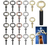 Juego de 20 abrebotellas planos de aleación de zinc, abrebotellas de cerveza roscados para proyectos de bricolaje, incluye 5 colores