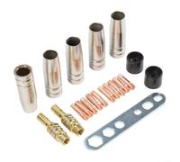 Juego de 20 accesorios de soldadura MIG/MAG MB15AK - Boquillas de cobre, guías de alambre M6 0,8 mm y difusores para MB14/15, ML1500, G15, SB15, SB15, TBI150, quemador compatible con Merkle, GYS, para