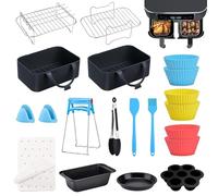 Juego de 20 accesorios para freidora de aire caliente, accesorios para freidora de aire caliente Ninja Foodi AF300eu, AF400eu, Princess 182074, Multicooker para freidora de aire caliente de 7,6 l y