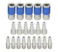 Juego de 20 acopladores rápidos de manguera de aire resistente con conectores NPT de 1/4, accesorios de acero para compresores de aire y herramientas neumáticas