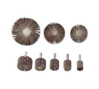 Juego de 20 amoladoras de abanico con ruedas laminares de grano 80 (15 mm a 80 mm) para desbarbar, eliminar óxido y lijar contornos en metal y madera, compatible con taladros y amoladoras rectas