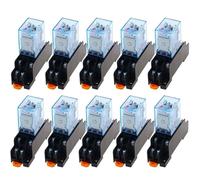 Juego de 20 bobinas de relé MY2P HH52P MY2NJ, miniinterruptor de relé electromagnético DPDT general con base de zócalo LED, CA 110 V, 220 V, CC 12 V, 24 V(AC,24V)