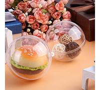 Juego de 20 Bolas de acrílico, decoración navideña, Transparente, 10 cm