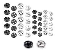Juego de 20 botones a presión, cierre a presión, kit de botones de metal para ropa, costura, manualidades, bolso de 12 mm y 8,5 mm
