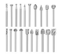 Juego de 20 brocas de tallado de madera para herramienta Dremel, herramientas de taladro de madera, juego de rebabas giratorias HSS, brocas de grabado para carpintería con vástago de 3 mm,