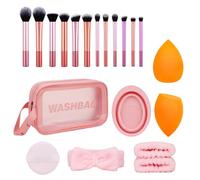 Juego de 20 brochas de maquillaje en polvo, para sombra de ojos, cosméticos, básicos, esenciales para viajes