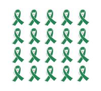 Juego de 20 broches de cinta de causa social, broches de aleación, alfileres de pecho, decoración de abrigos de voluntarios, accesorios de ropa de aleación pulida, insignias de caridad, talla única