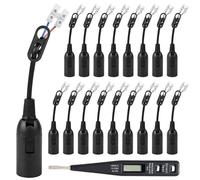 Juego de 20 casquillos E14: kit de lámpara con cable y probador de tensión, para iluminación de plantas, oficina, acuario, bombillas